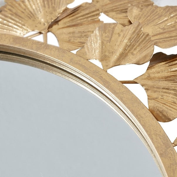 Gold Foil Ginkgo Leaf Decor Mirror