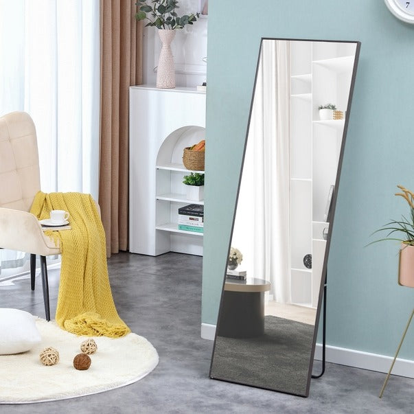 3rd Gen Gray Wood Full-Length Dressing Mirror Floor/Wall