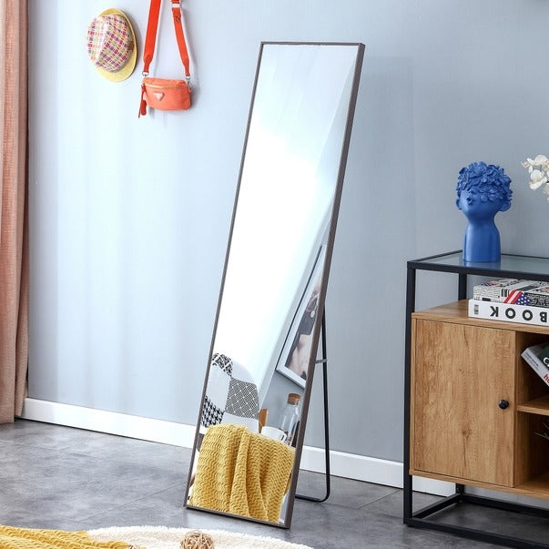 3rd Gen Gray Solid Wood Full-Length Dressing Mirror 58"x15