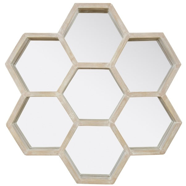 Honeycomb Reclaimed Wood Modern Farmhouse Accent Mirror