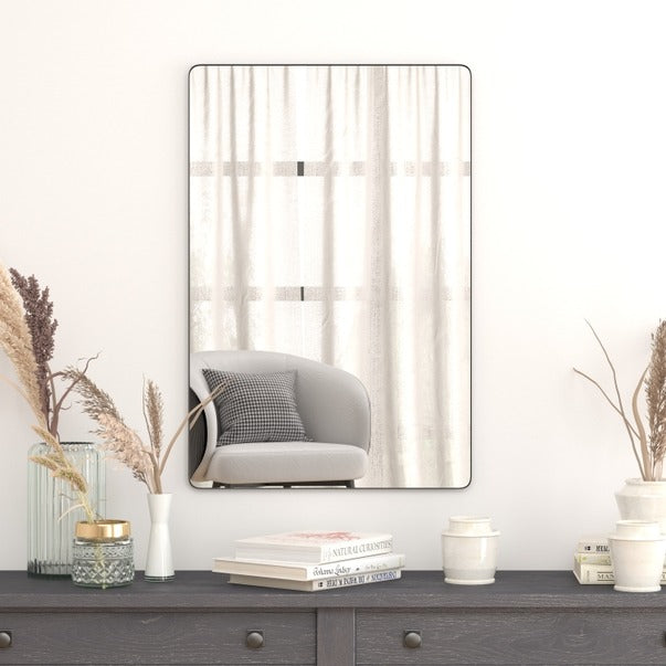 24" X 36" Black Metal Framed Accent Wall Mirror