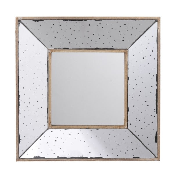 12" X 12" Distressed Silver Square Accent Mirror,Wall Mirror