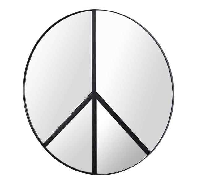 Paz 30-in Round Peace Sign Accent Mirror