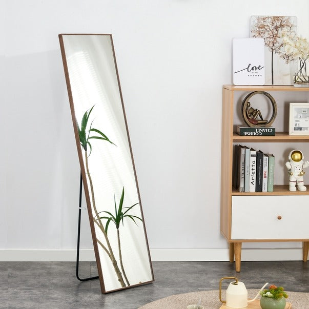 3rd Gen Brown Solid Wood Frame Full-Length Dressing Mirror