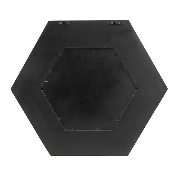 18.5" X 18.5" Hexagon Mirror with Solid Wood Frame