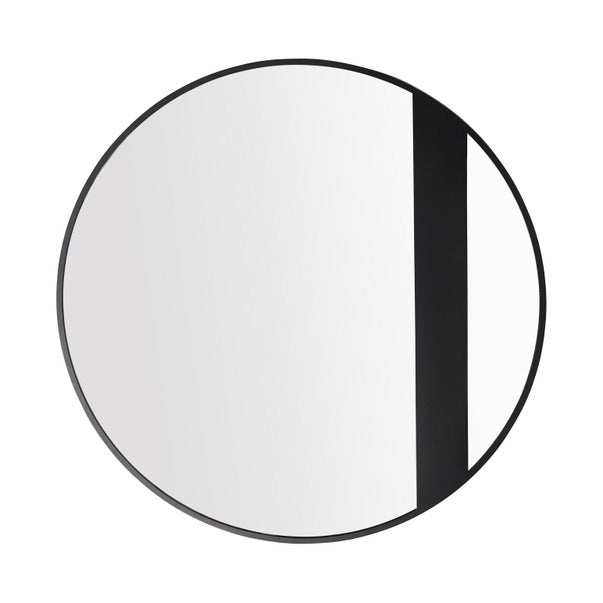 Cadet 30-Inch Round Accent Wall Mirror in Black