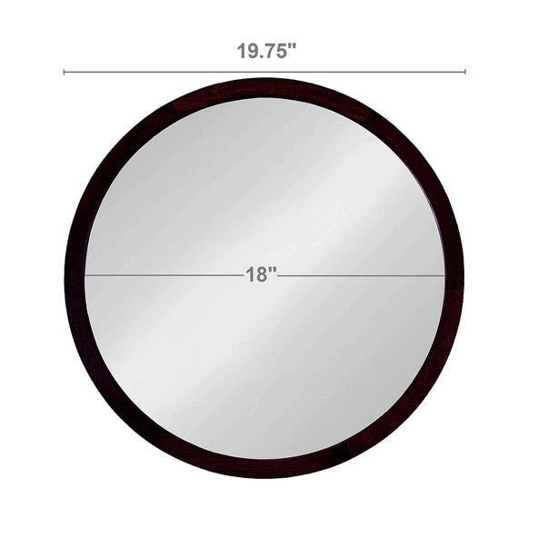 20" X 20" Circle Wall Mirror with Wooden Frame