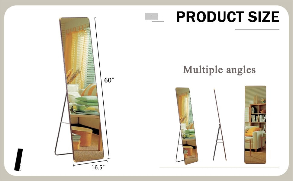 4th Gen Full-Length Walnut Framed Mirror For Bedroom & Store