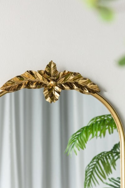 24" X 36" Arched Wall Mirror with Gold Metal Frame