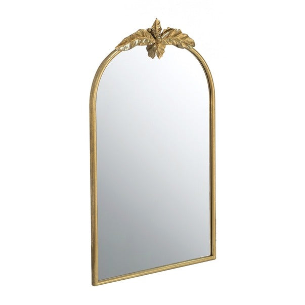 24" X 36" Arched Wall Mirror with Gold Metal Frame