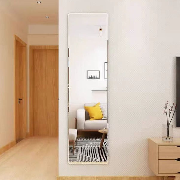 Silver Aluminum Full Body Floor Standing Mirror