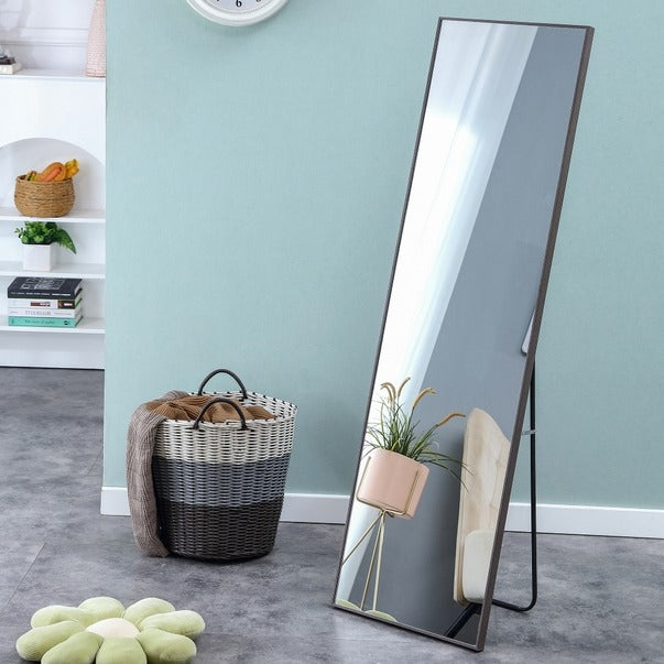 3rd Gen Gray Solid Wood Full-Length Dressing Mirror 58"x15