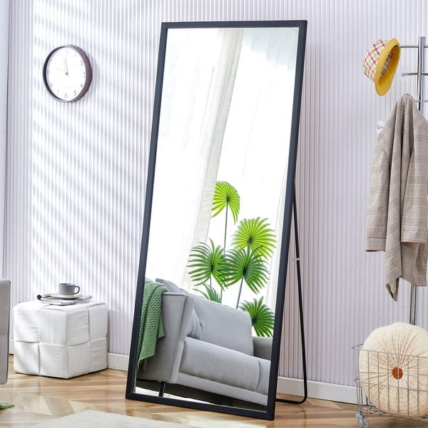 Solid Wood Full-Length Dressing Mirror Floor & Wall Mount