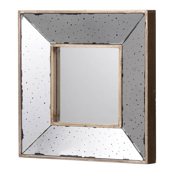 12" X 12" Distressed Silver Square Accent Mirror,Wall Mirror