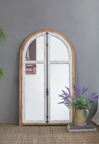 27.5" X 3" X 48" Arch Wood Wall Mirror