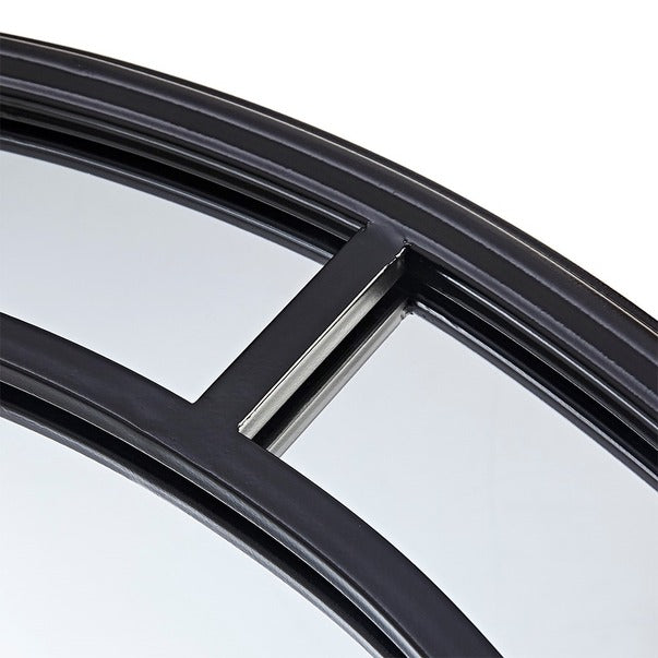 Iron Frame Round Wall Mirror, Matte Black