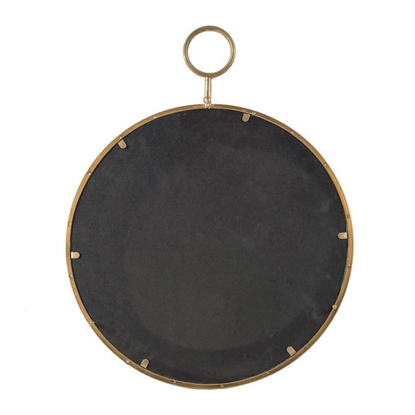 22" X 28" Circle Wall Mirror with Gold Iron Frame