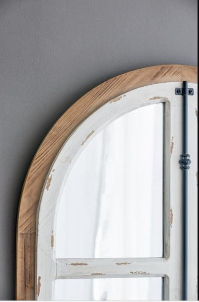 27.5" X 3" X 48" Arch Wood Wall Mirror