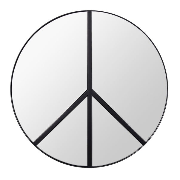 Paz 30-in Round Peace Sign Accent Mirror