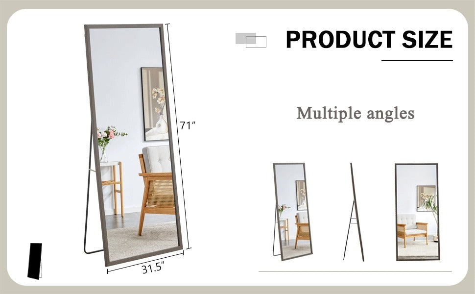 Solid Wood Frame Full-Length Dressing & Decorative Mirror