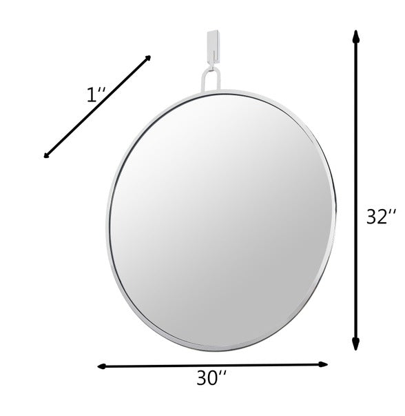 Stopwatch 30-in Round Accent Mirror