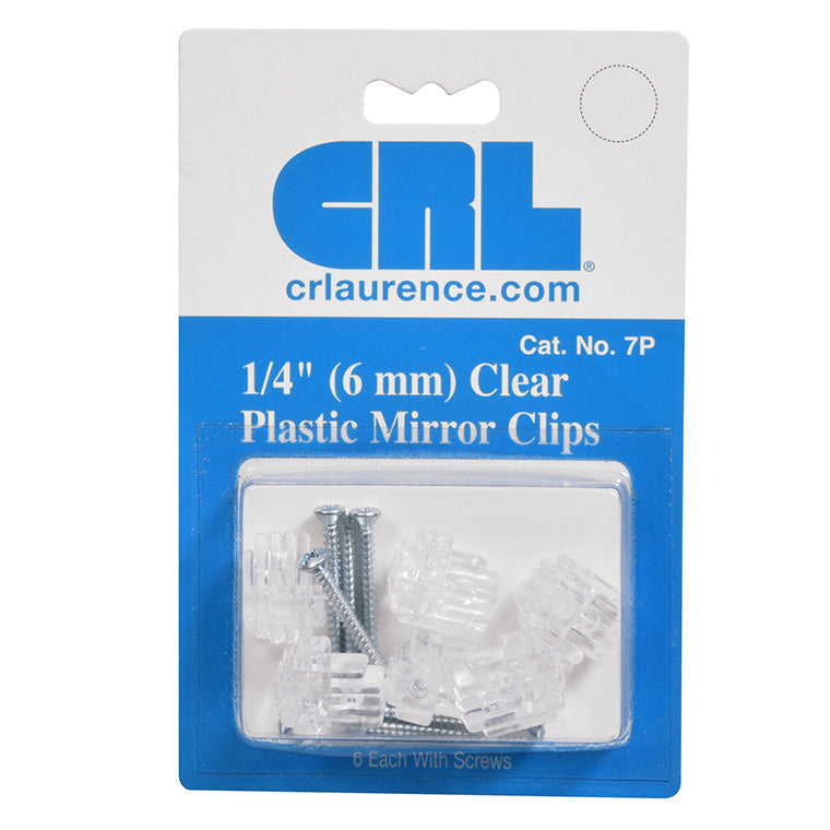 CRL 1/4"Clear Standard Plastic Mirror Clip - Display Pack