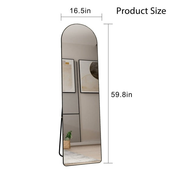 3rd Gen Arched Aluminum Floor Mirror For Home & Store