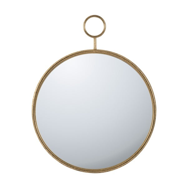 26" X 32" Circle Wall Mirror with Gold Metal Frame