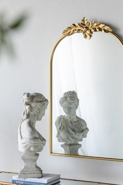 24" X 36" Arched Wall Mirror with Gold Metal Frame