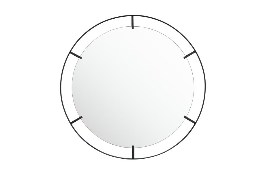 Tabon 30-in Round Open Frame Mirror - Black