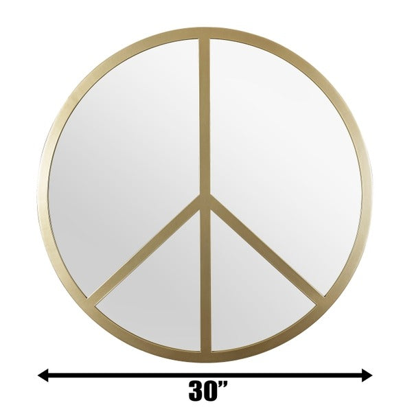 Paz 30-in Round Peace Sign Accent Mirror