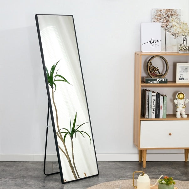 3rd Gen Black Solid Wood Full Length Dressing Mirror 60"x17