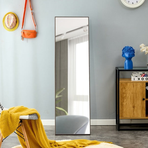 3rd Gen Gray Wood Full-Length Dressing Mirror Floor/Wall