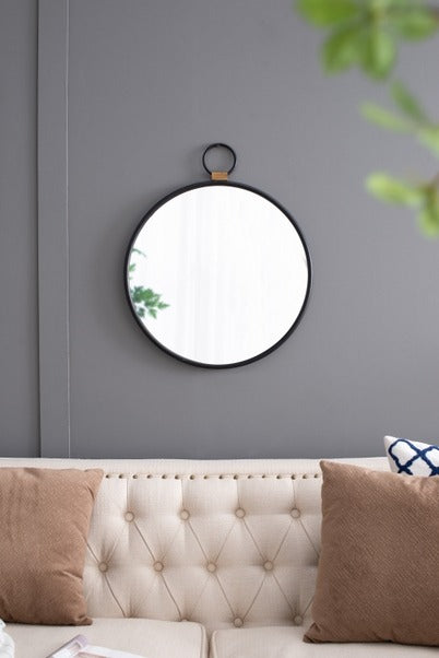 24"x27"Wall Mirror with Black Frame Contemporary Minimalist