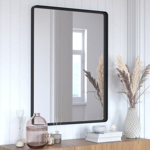 30x40 Black Metal Wall Mirror - 2 Inch Deep Frame