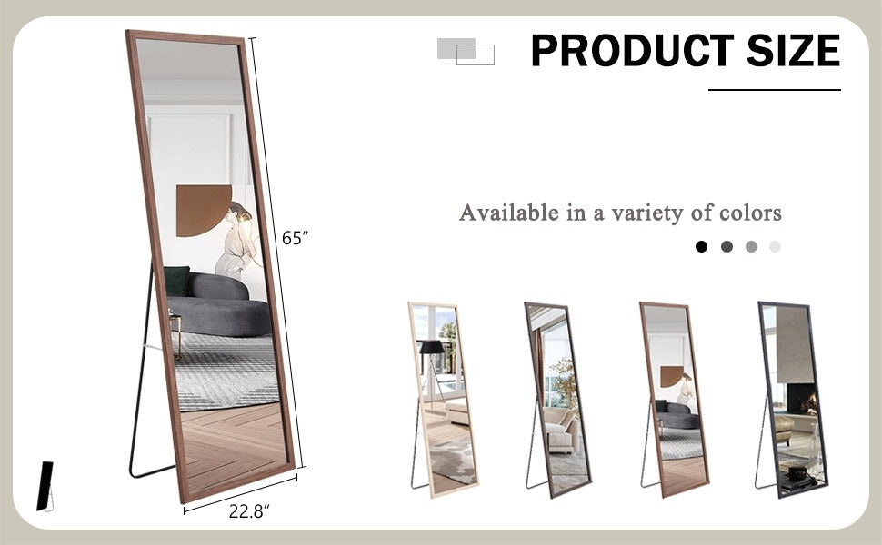 Thickened Border Wood Grain Full-Length Dressing Mirror