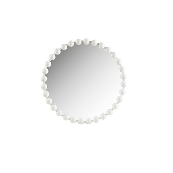 Round Iron Framed Wall Decor Mirror, Matte White