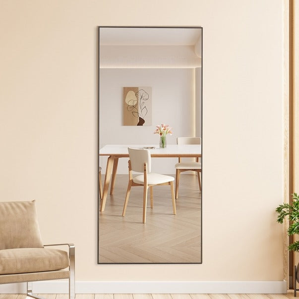 Solid Wood Frame Long Dressing Mirror - Bedroom & Store