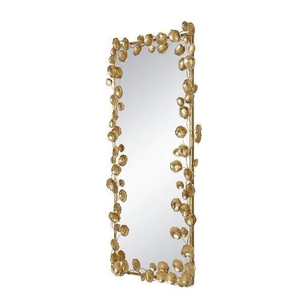 61" X 31" Full Length Mirror with Golden Leaf Accents, Floor