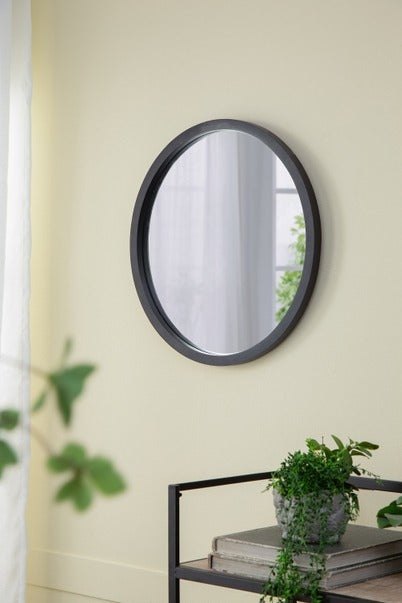 20" X 20" Circle Wall Mirror with Wooden Frame