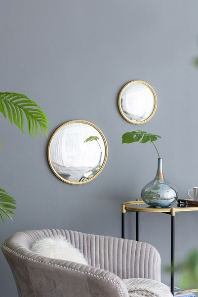 D15" Gold Round Mirror Circle Mirror with Iron Frame