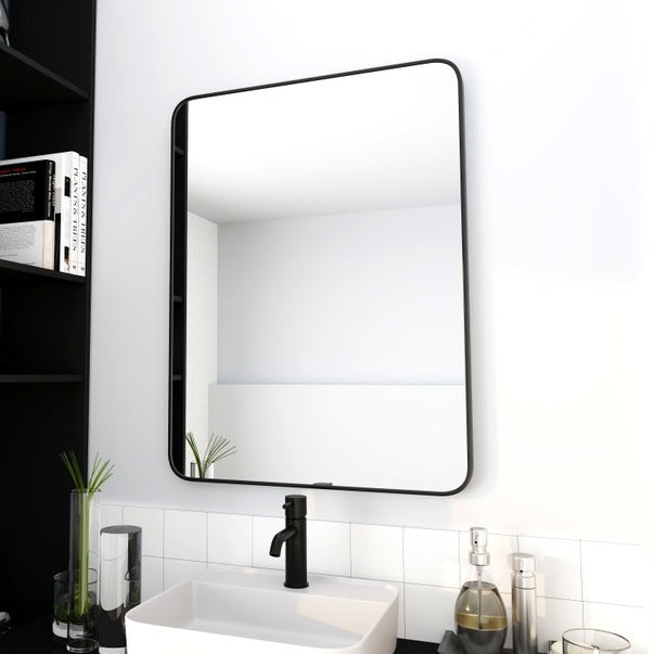 Black Rectangle 24x32 Inch Mirror w/ Aluminum Frame