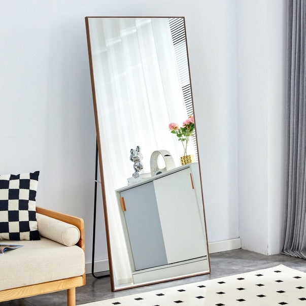 Solid Wood Frame Long Dressing Mirror - Bedroom & Store