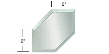 CRL Clear Mirror Glass 2" Emerald Corner Beveled on All 6 Sides