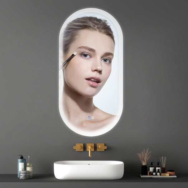 18x35 Inch Oval Dimmable Led Mirror