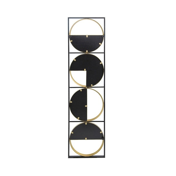 47.2" Eclectic Styling Metal Beaded Black Wall Mirror