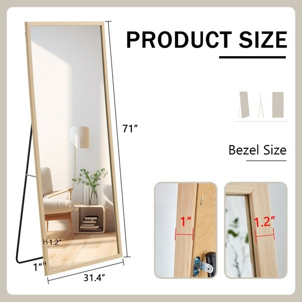 Solid Wood Frame Full-Length Dressing & Decorative Mirror