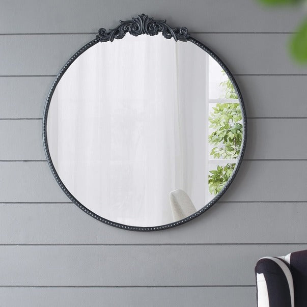 30" X 32" Classic Design Mirror with Round Shape and Baroque