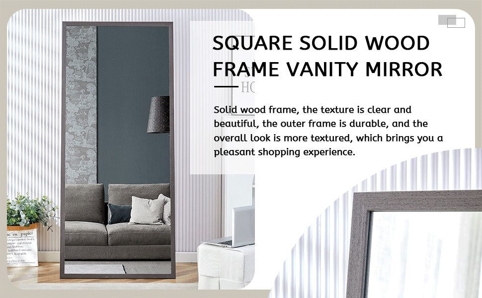 Solid Wood Frame Full-Length Dressing & Decorative Mirror