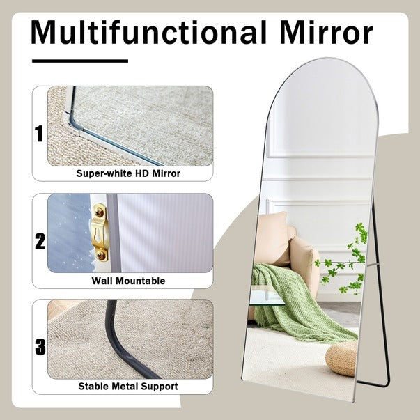 4th Gen Full-Length Floor Standing Arched Aluminum Mirror